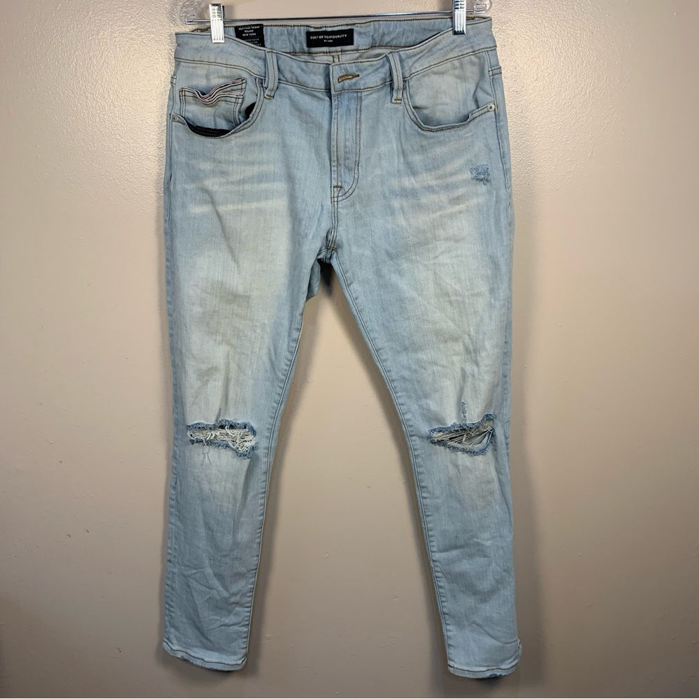 Cult of Individuality Rocker Slim Jeans Distressed Light Wash - Picture 14 of 15